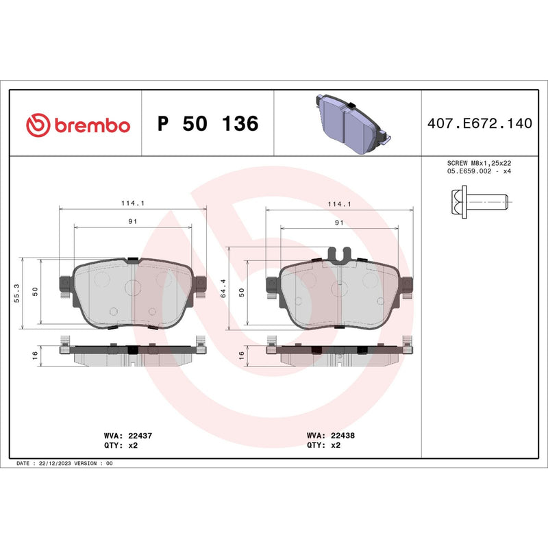 PRIME Low-Met Rear Disc Brake Pad Set - P50136