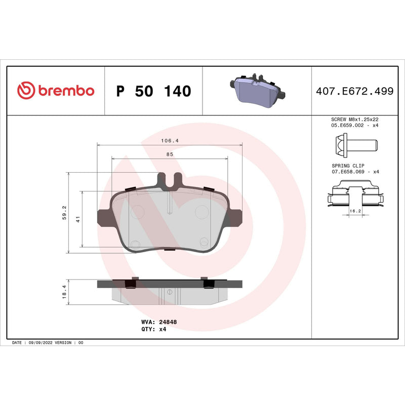 PRIME Low-Met Rear Disc Brake Pad Set - P50140