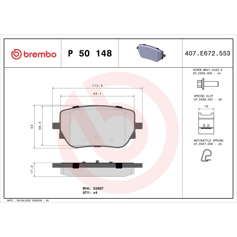 PRIME Low-Met Rear Disc Brake Pad Set - P50148
