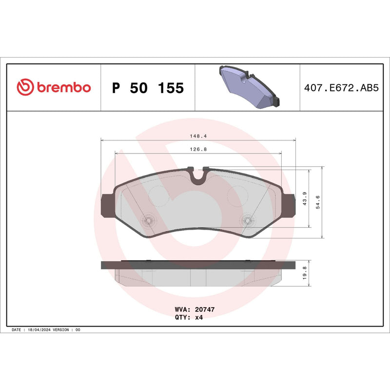 PRIME Low-Met Rear Disc Brake Pad Set - P50155