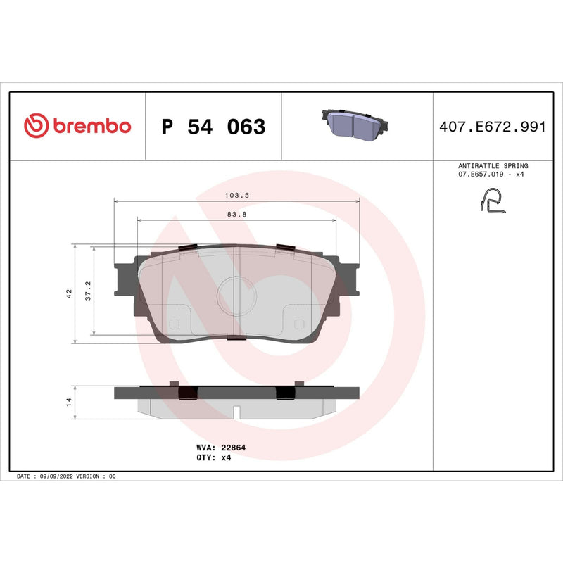 PRIME Low-Met Rear Disc Brake Pad Set - P54063
