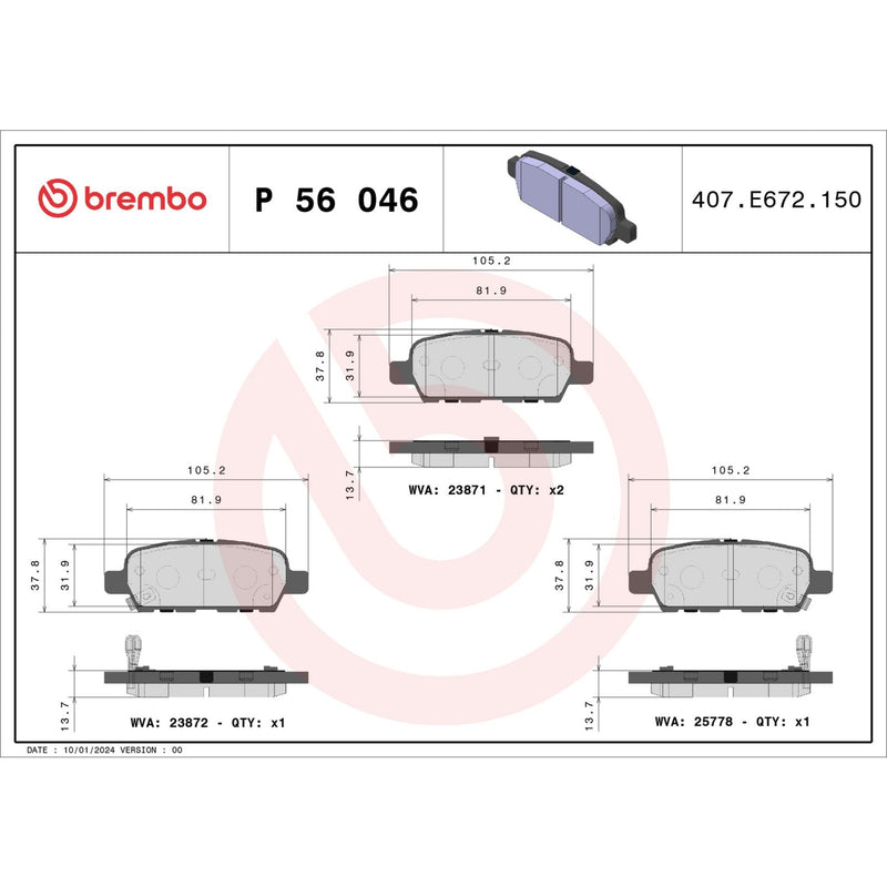 PRIME Low-Met Rear Disc Brake Pad Set - P56046