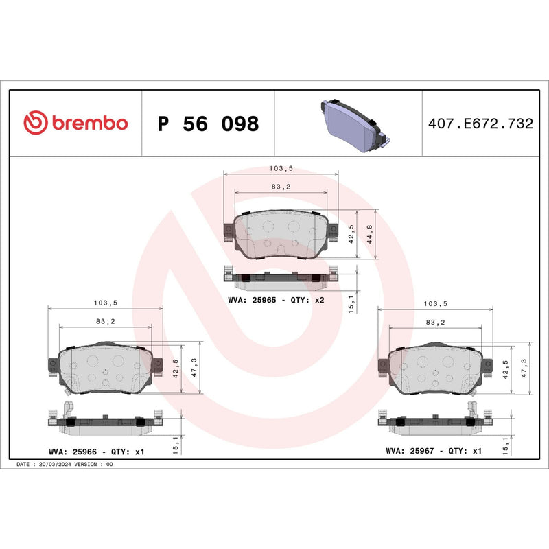PRIME Low-Met Rear Disc Brake Pad Set - P56098