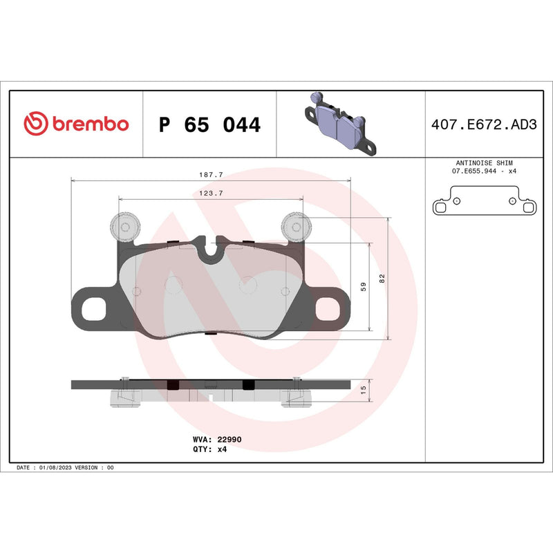 PRIME Low-Met Rear Disc Brake Pad Set - P65044