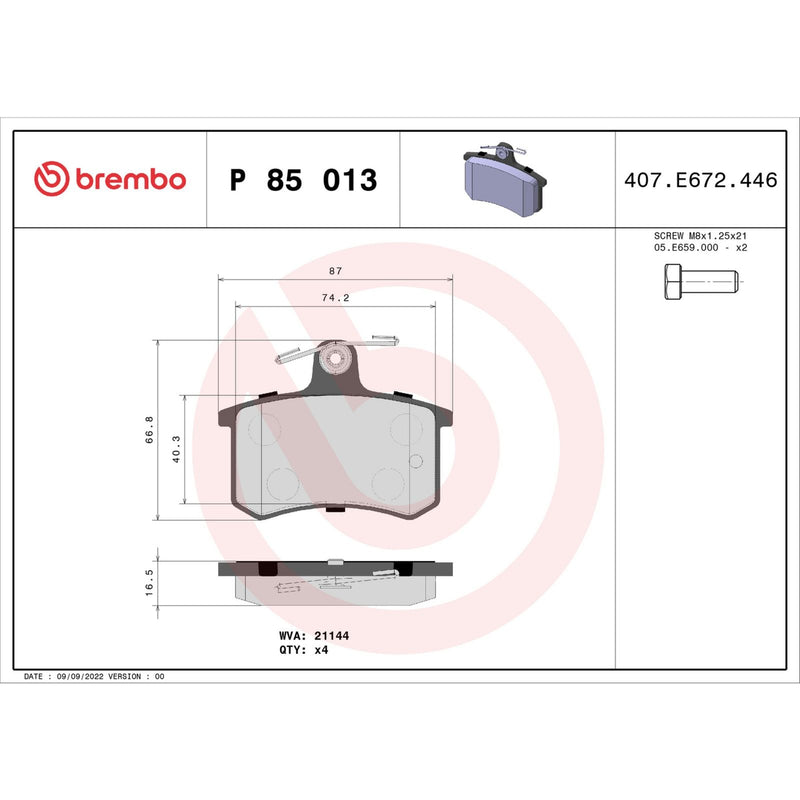 PRIME Low-Met Rear Disc Brake Pad Set - P85013