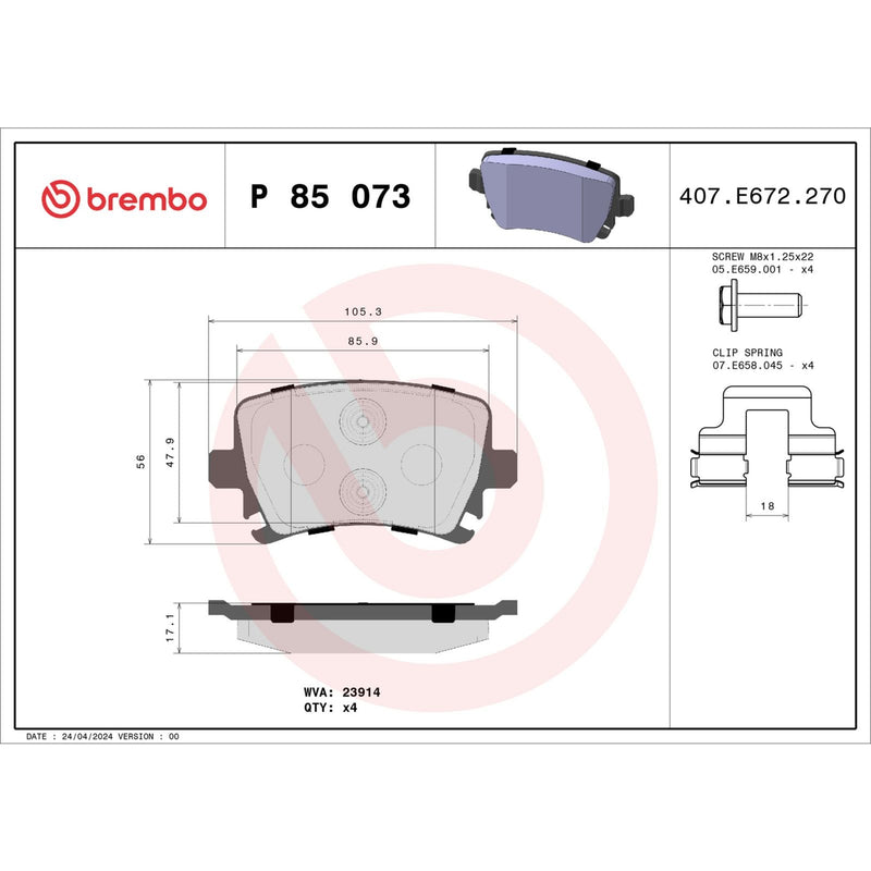 PRIME Low-Met Rear Disc Brake Pad Set - P85073