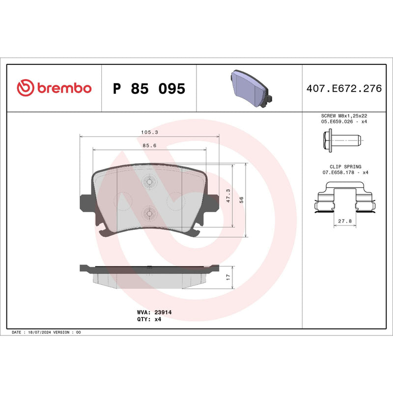 PRIME Low-Met Rear Disc Brake Pad Set - P85095