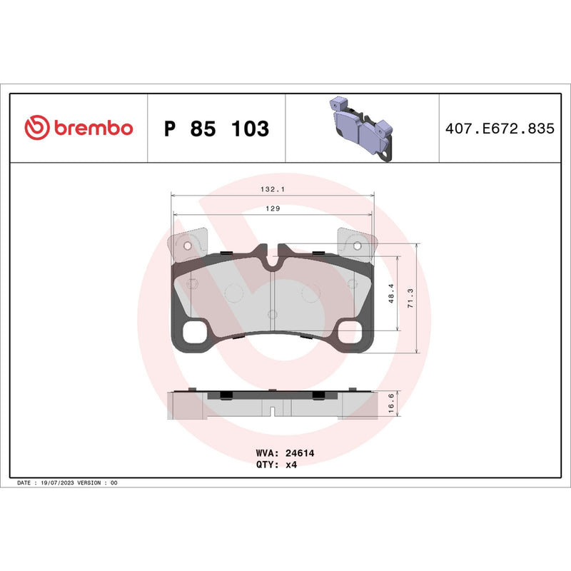 PRIME Low-Met Rear Disc Brake Pad Set - P85103