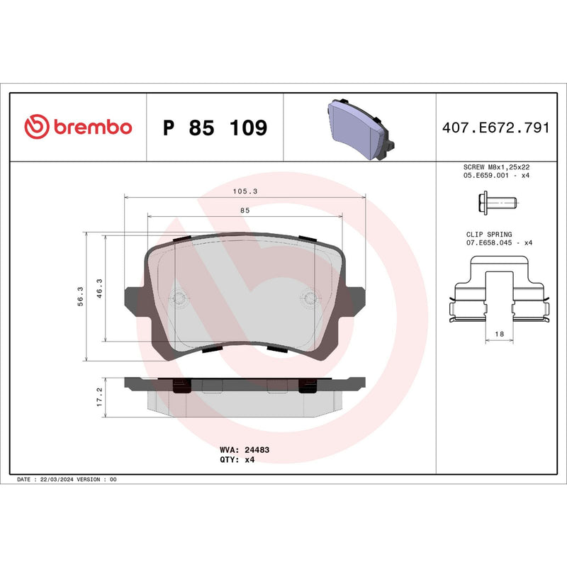 PRIME Low-Met Rear Disc Brake Pad Set - P85109