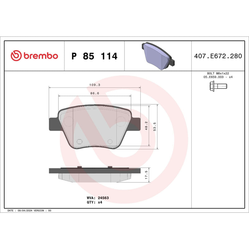 PRIME Low-Met Rear Disc Brake Pad Set - P85114