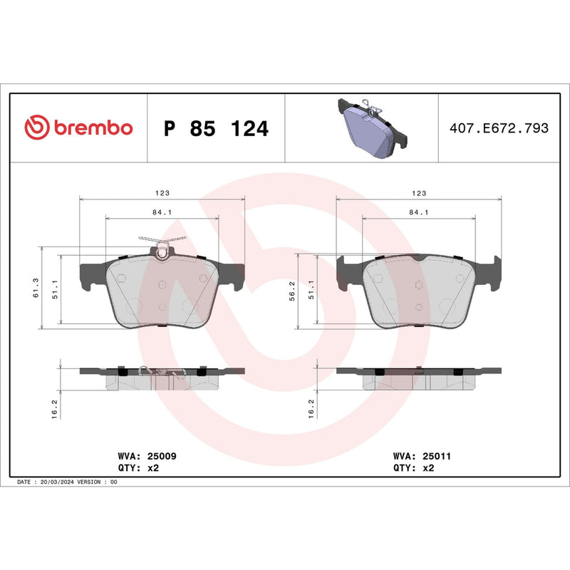 PRIME Low-Met Rear Disc Brake Pad Set - P85124