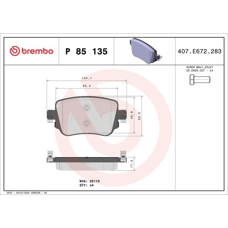 PRIME Low-Met Rear Disc Brake Pad Set - P85135
