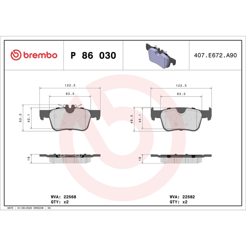 PRIME Low-Met Rear Disc Brake Pad Set - P86030