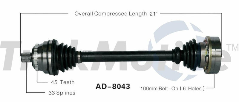 CV Axle Shaft – Front Passenger Side