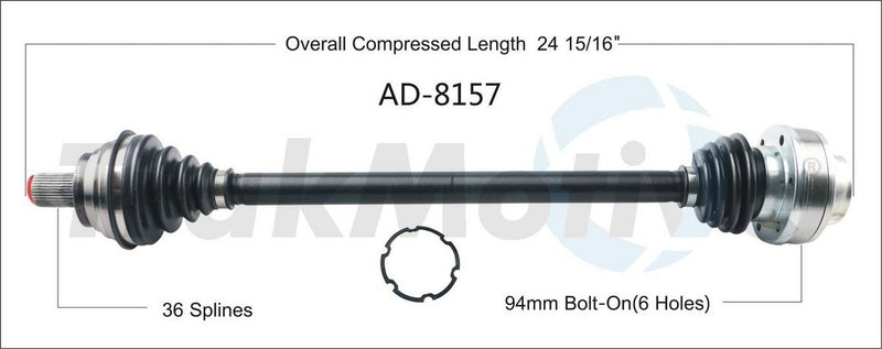 CV Axle Shaft – Rear Passenger Side