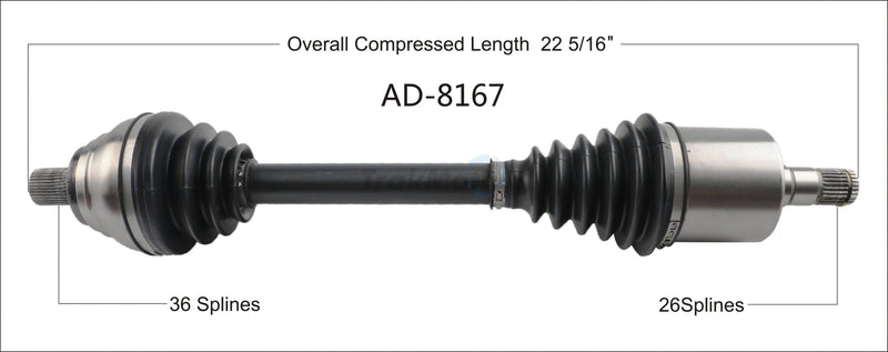 CV Axle Shaft – Front Driver Side (Updated Design)