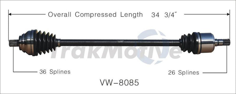 VW CV Axle Shaft – Front Passenger Side – Aftermarket VW8085