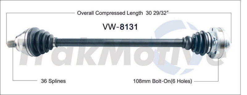 CV Axle Shaft – Front Passenger Side