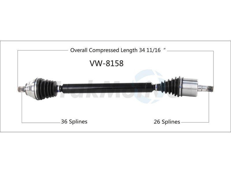 CV Axle Shaft – Front Passenger Side (Updated Design)