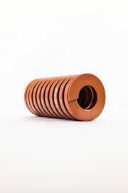 Bump Stop Spring - Flat Wire - Progressive - 3 in Free Length - 2.3 in OD - 400-800 lb/in Spring Rate - Steel - Copper Powder Coat - Each