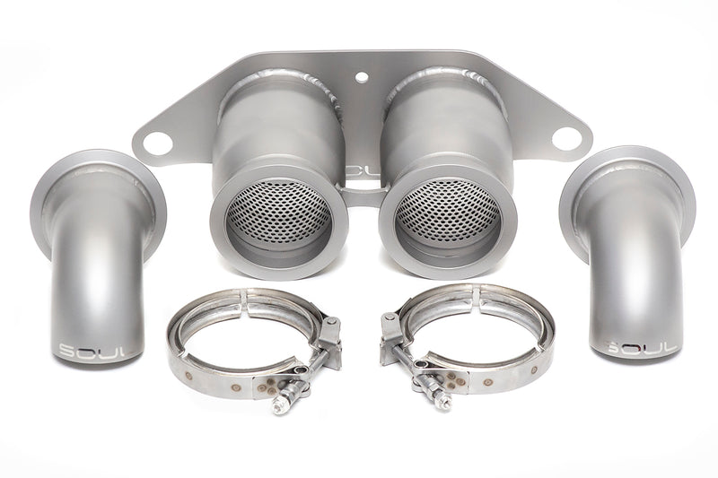 Porsche 991 GT3 / GT3 RS SOUL Bolt-On Resonated Turn Down Exhaust Tips