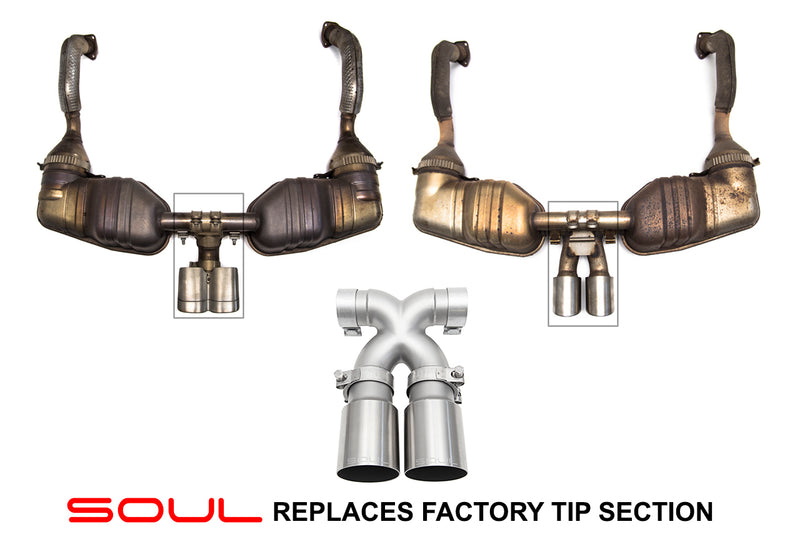Porsche 718 Boxster / Cayman SOUL Bolt-On X-Pipe With Tips