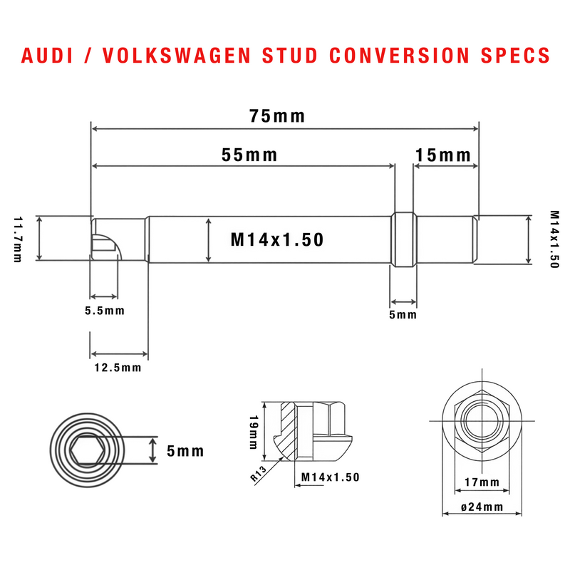 Steel Wheel Stud Conversion