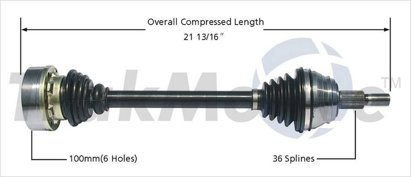 VW CV Axle Shaft – Front Driver Side (Manual Transmission) – Aftermarket VW8001