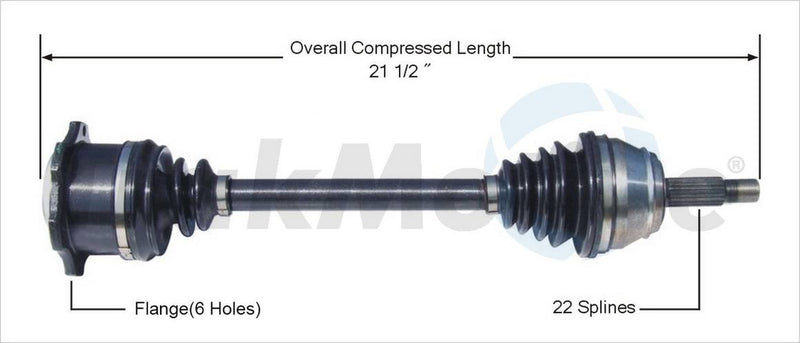 VW CV Axle Shaft – Front Driver Side – Aftermarket VW8003