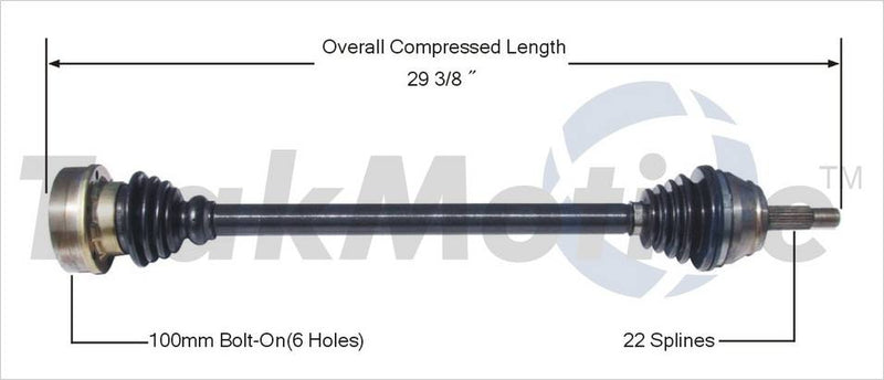VW CV Axle Shaft – Front Passenger Side – Aftermarket VW8007