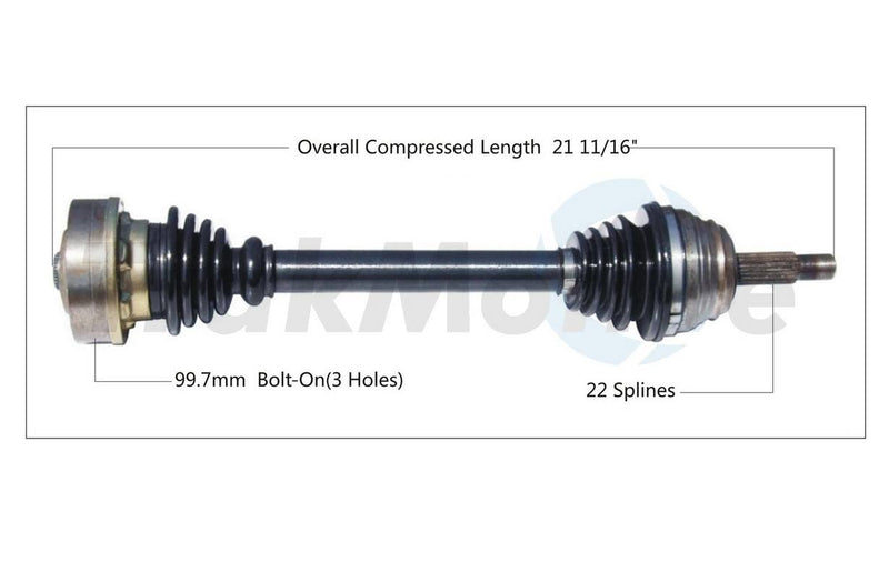 VW CV Axle Shaft – Front Driver Side – Aftermarket VW8014