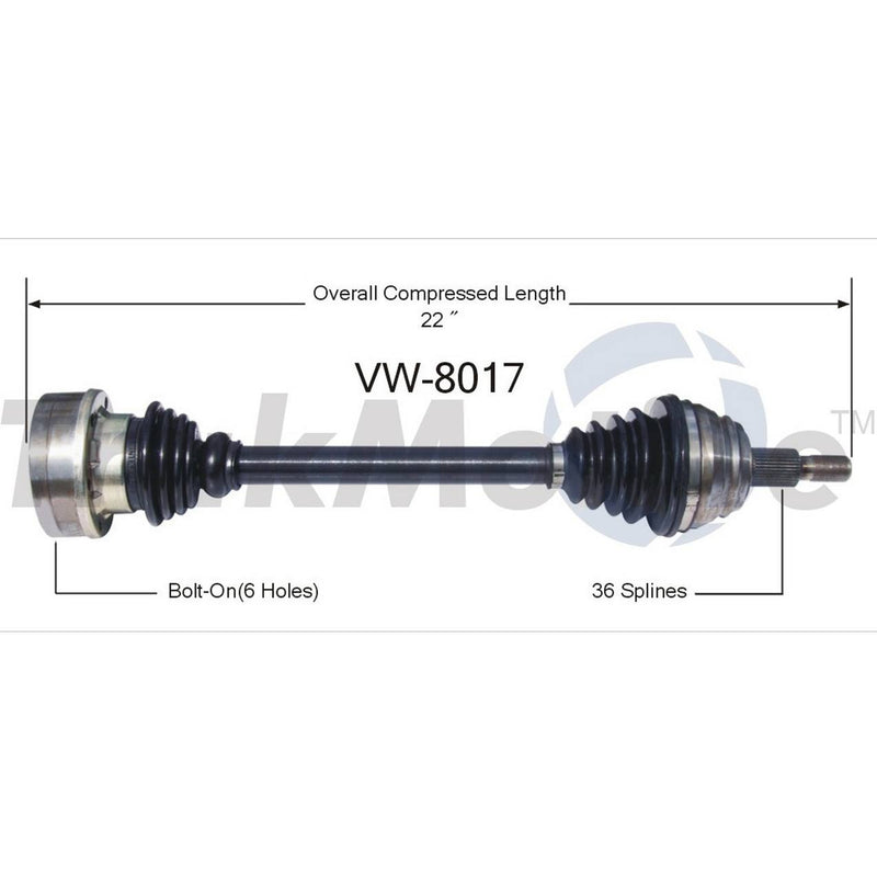 VW CV Axle Shaft – Front Driver Side – Aftermarket VW8017