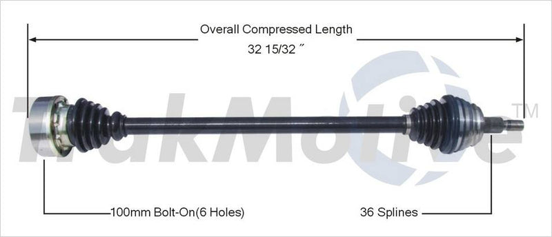 VW CV Axle Shaft – Front Passenger Side – Aftermarket VW8032