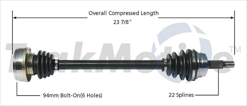VW CV Axle Shaft – Front Driver Side – Aftermarket VW8035