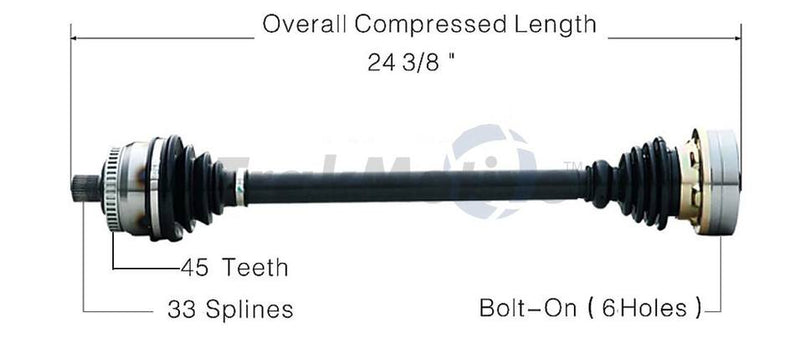 Audi VW CV Axle Shaft – Front Driver Side – Aftermarket VW8050