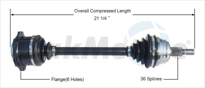 VW CV Axle Shaft – Front Driver Side – Aftermarket VW8057