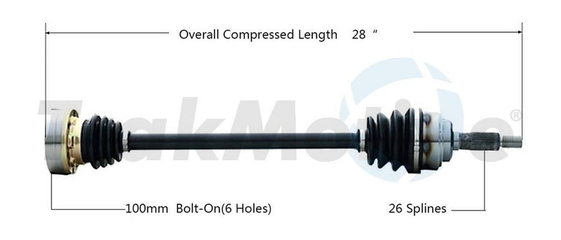 VW CV Axle Shaft – Front Passenger Side – Aftermarket VW8059
