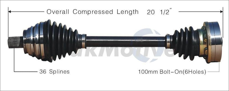 VW CV Axle Shaft – Front Driver Side – Aftermarket VW8086