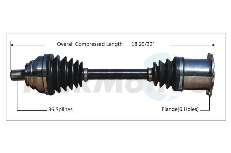 VW CV Axle Shaft – Front Driver Side – Aftermarket VW8088