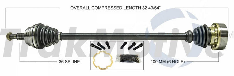 VW CV Axle Shaft – Front Passenger Side – Aftermarket VW8100