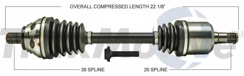 Audi VW CV Axle Shaft – Front Driver Side – Aftermarket VW8102