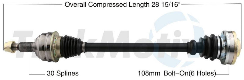 VW CV Axle Shaft – Rear Driver Side – Aftermarket VW8104