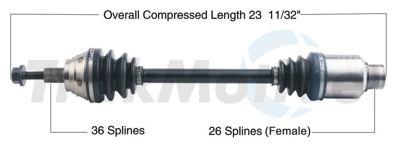 VW CV Axle Shaft – Front Passenger Side – Aftermarket VW8107