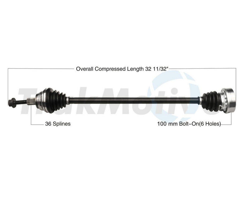 VW CV Axle Shaft – Front Passenger Side – Aftermarket VW8108