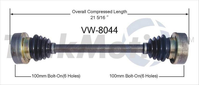 VW CV Axle Shaft – Rear Passenger Side – Aftermarket VW8044