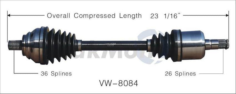 VW CV Axle Shaft – Front Driver Side – Aftermarket VW8084