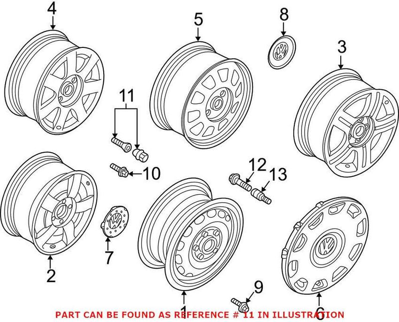 VW Wheel Lug Bolt WHT002480057
