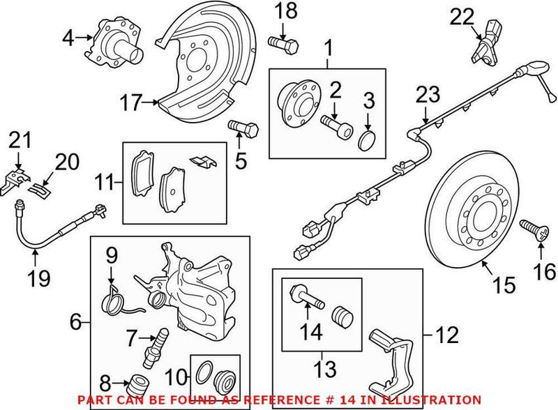 VW Caliper Carrier Bolt – Rear Upper (M8x22) WHT003252