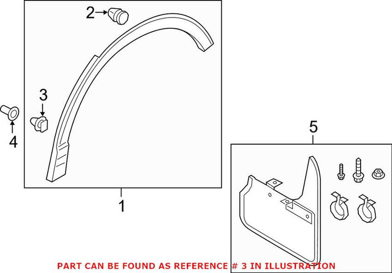 Genuine VW/Audi Wheel Arch Molding Clip WHT008801 – Genuine VW/Genuine VW/Audi