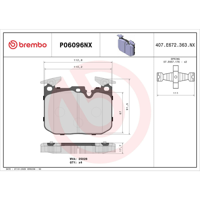 XTRA Ceramic Front Disc Brake Pad Set - P06096NX